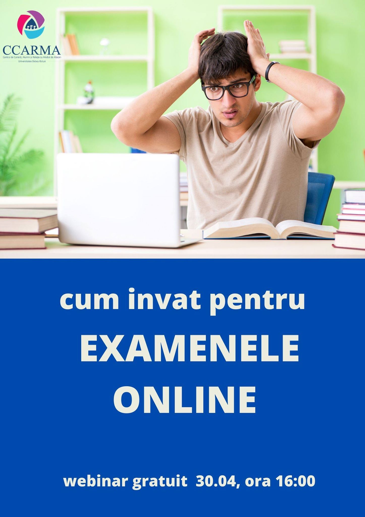 Read more about the article Webinar – Cum invat pentru examenele online? (30 aprilie)