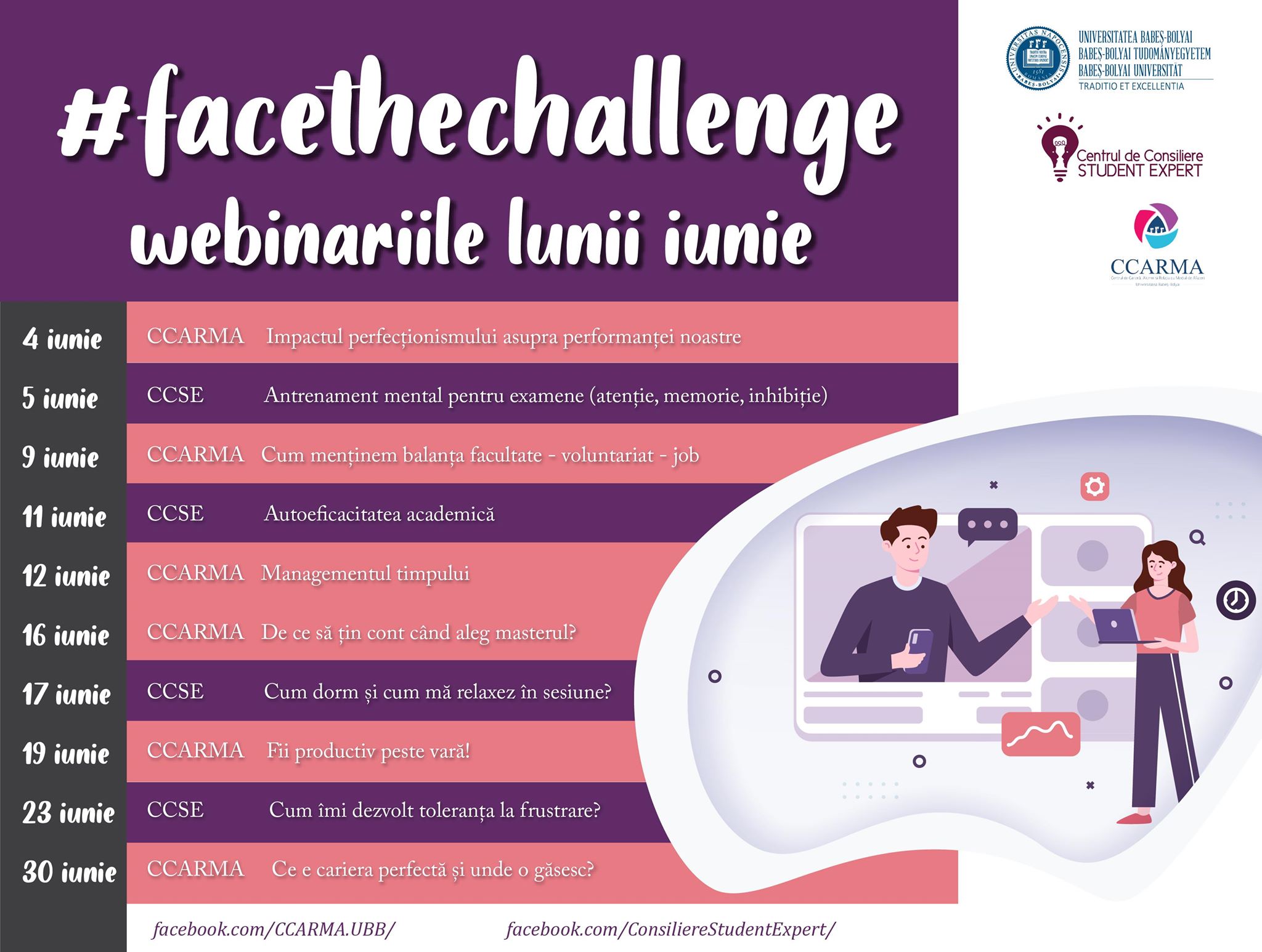 Read more about the article Facethechallenge – Webinariile lunii Iunie